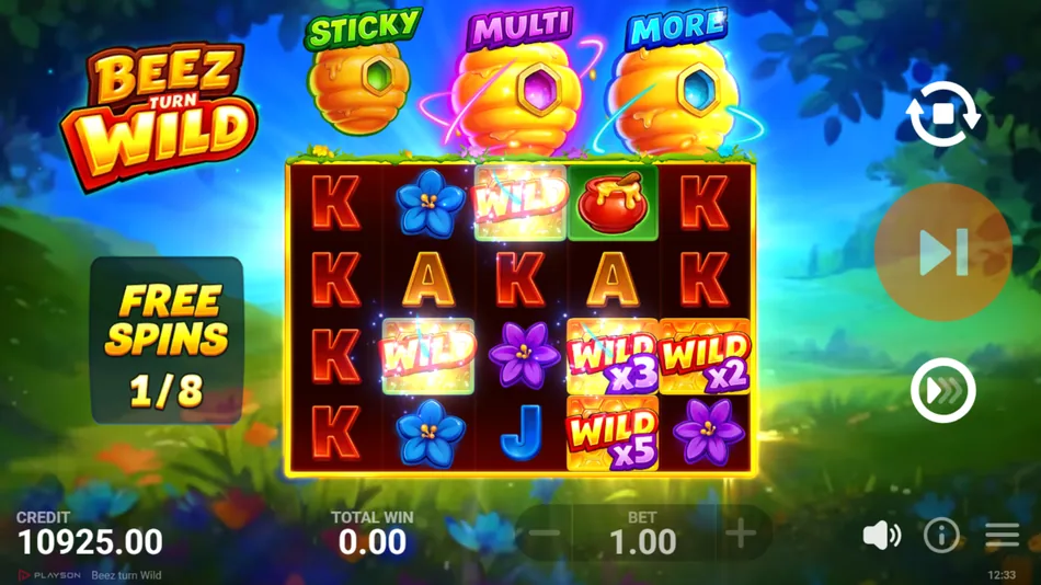 Multi Wild symbols showing x2 and x5 multipliers during Free Spins