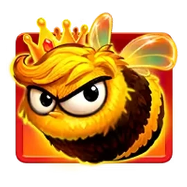 Royal Bee with a crown on a red tile